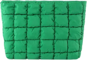 Puffy Quilted Makeup Bag Cosmetic Bags Travel Cute Puffer Solid Toiletry Organizer Pouch Storage Clutch for Women