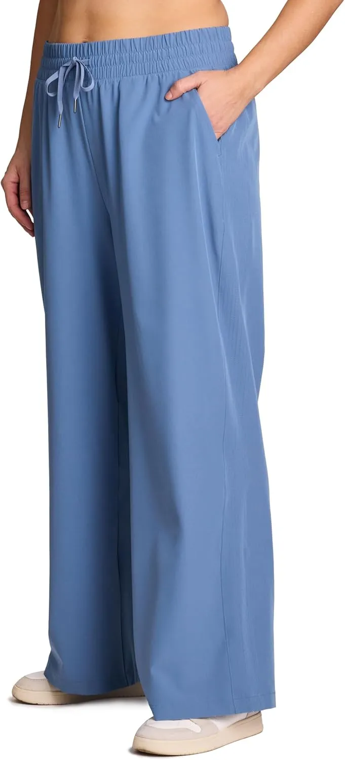 RBX Active Women's Plus Size Wide Leg Pant, Lightweight Relaxed Fit Quick Dry Weekend Pant with Pockets