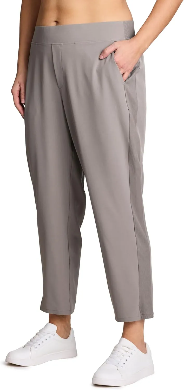 RBX Women's Plus Size Ankle Pant with Pockets Lightweight Quick Drying Woven Weekend Pants