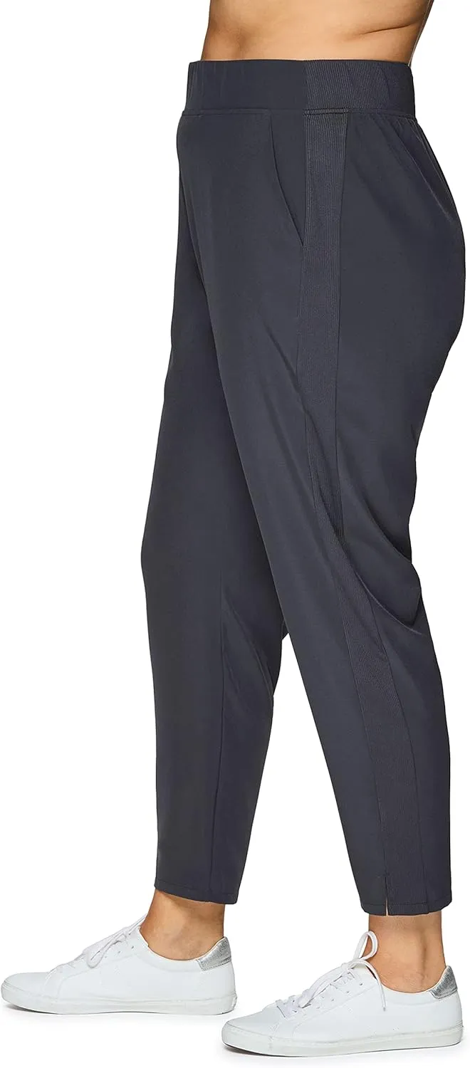 RBX Women's Plus Size Ankle Pant with Pockets Lightweight Quick Drying Woven Weekend Pants