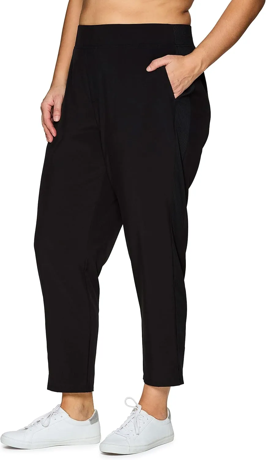 RBX Women's Plus Size Ankle Pant with Pockets Lightweight Quick Drying Woven Weekend Pants