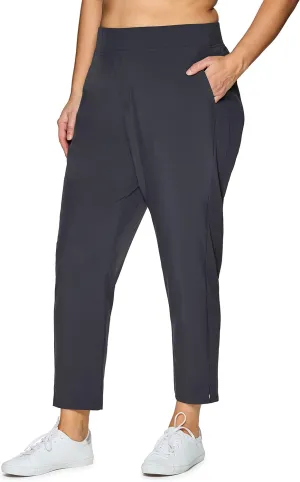 RBX Women's Plus Size Ankle Pant with Pockets Lightweight Quick Drying Woven Weekend Pants