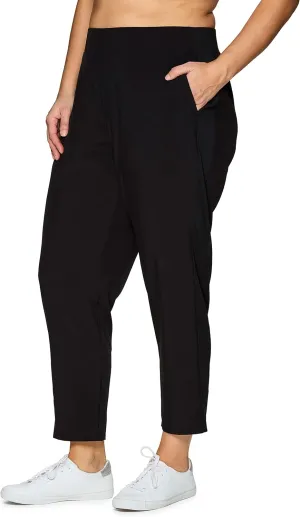 RBX Women's Plus Size Ankle Pant with Pockets Lightweight Quick Drying Woven Weekend Pants