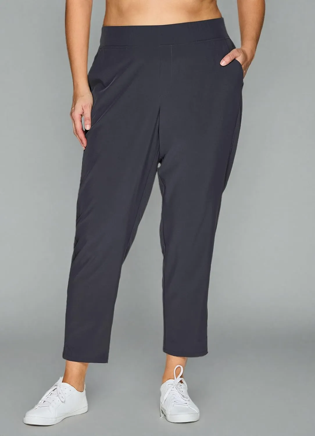 RBX Women's Plus Size Ankle Pant with Pockets Lightweight Quick Drying Woven Weekend Pants