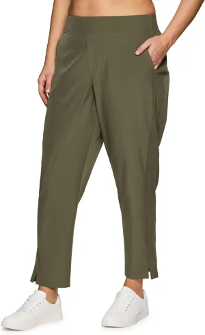 RBX Women's Plus Size Ankle Pant with Pockets Lightweight Quick Drying Woven Weekend Pants
