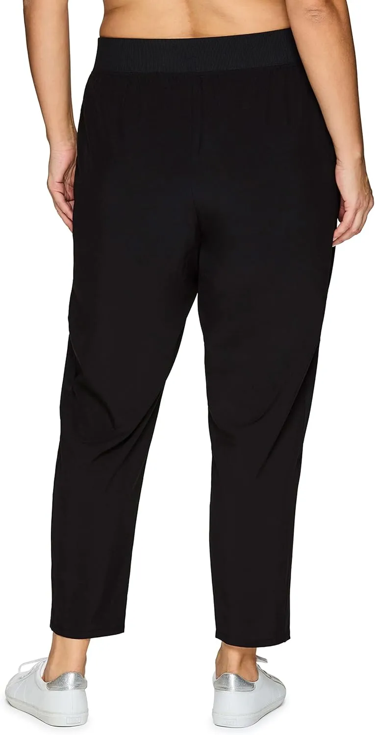RBX Women's Plus Size Ankle Pant with Pockets Lightweight Quick Drying Woven Weekend Pants