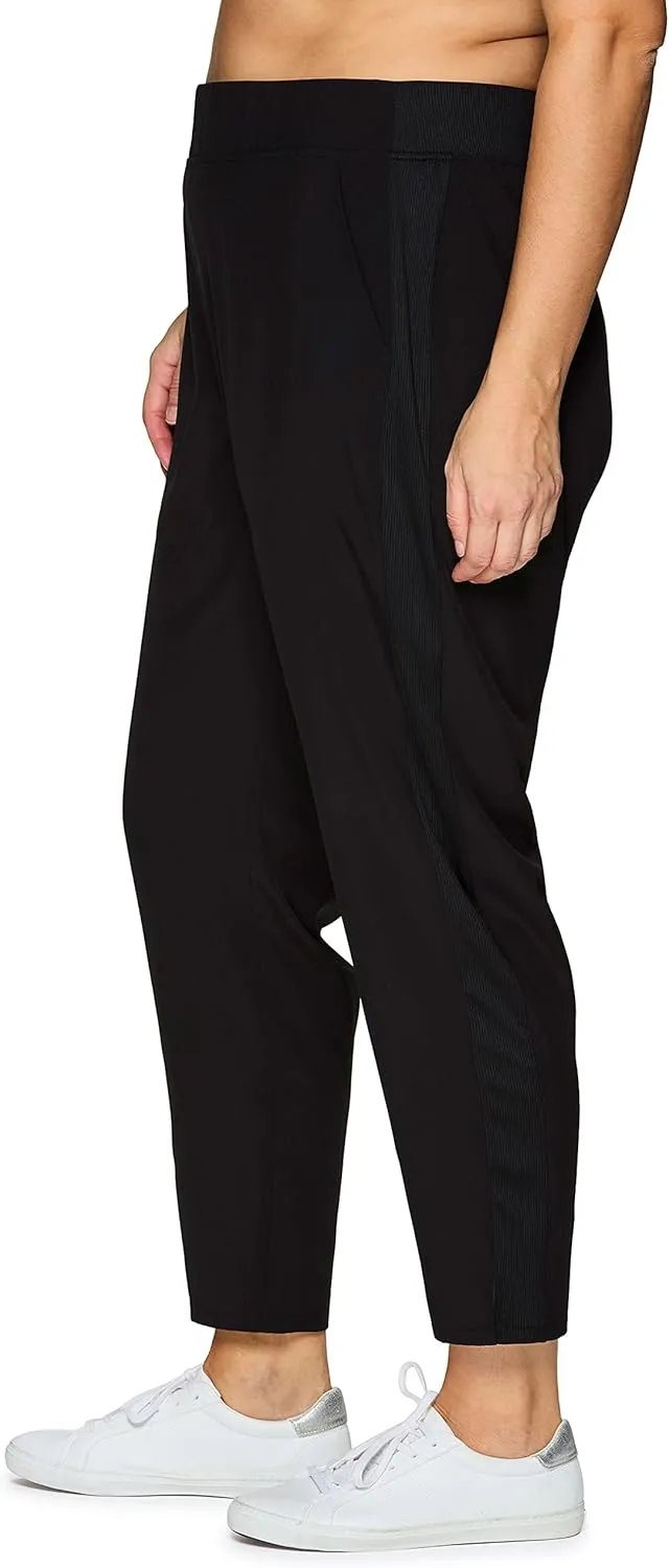 RBX Women's Plus Size Ankle Pant with Pockets Lightweight Quick Drying Woven Weekend Pants
