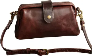 Retro Handmade Bag, Retro Handmade Doctor Bag Crossbody, Vintage Style Doctor Bag, Unique Opening Small Women Crossboy Bag.