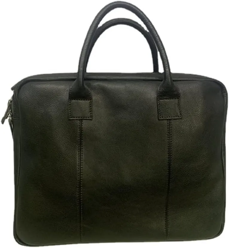 Retro Men's Handbag Briefcase Shoulder Crossbody Backpack Cowhide Multi Compartment Business Computer Bag(D)