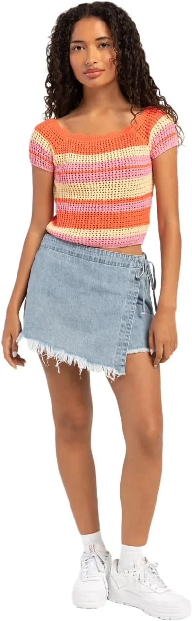 REWASH Asymmetrical Womens Denim Skort