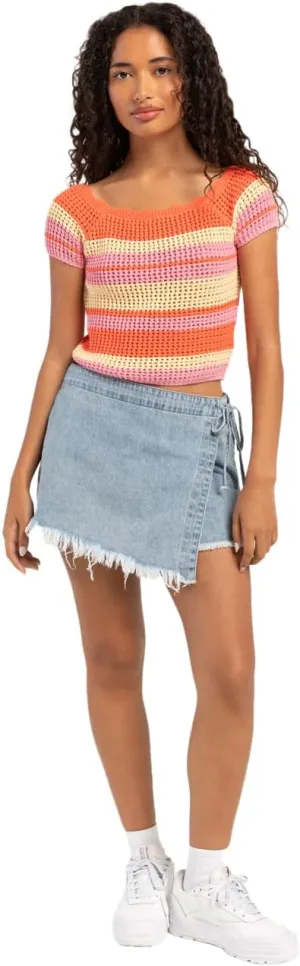 REWASH Asymmetrical Womens Denim Skort