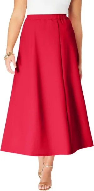 Roaman's Women's Plus Size Bend Over A Line Skirt