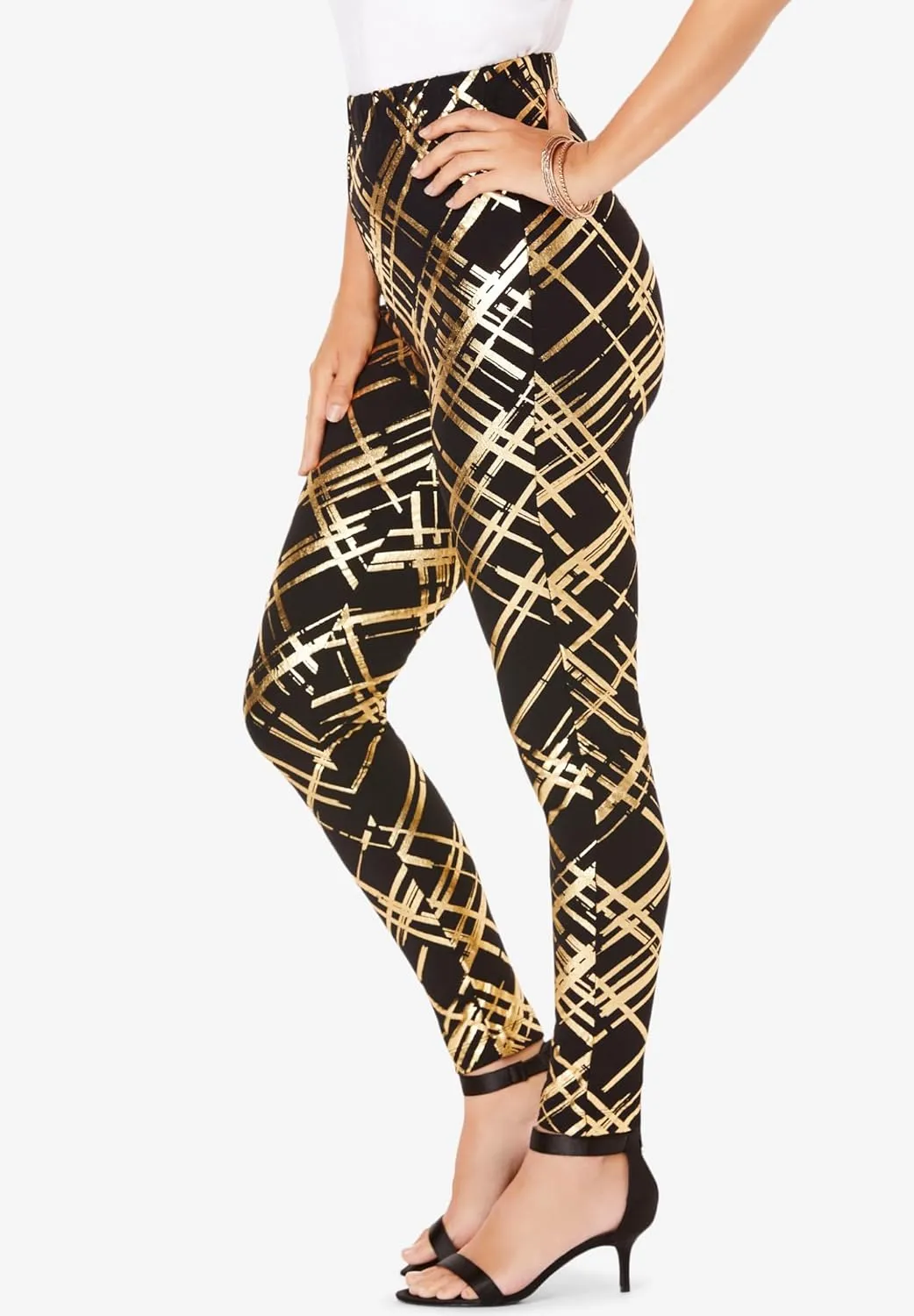 Roaman's Women's Plus Size Foil-Print Legging