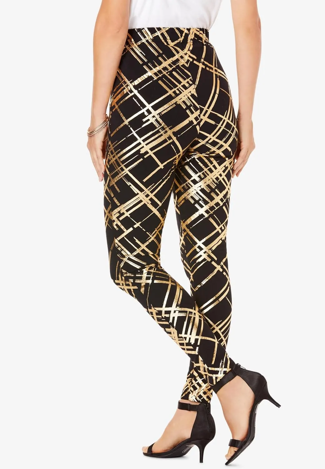 Roaman's Women's Plus Size Foil-Print Legging