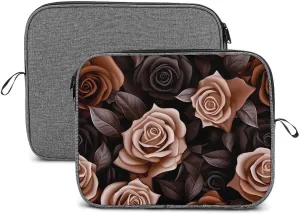 Rose Love Black and Brown Laptop Bag Protective Laptop Sleeve Bag Briefcase Carrying Case Handbags for Men Women