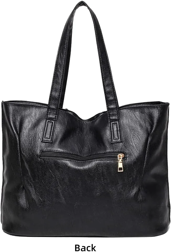ROUROU Soft Faux Leather Handbag for Women Hobo Tote Bag Large Capacity Shoulder Bag Top Handle Stachel Bag Purse