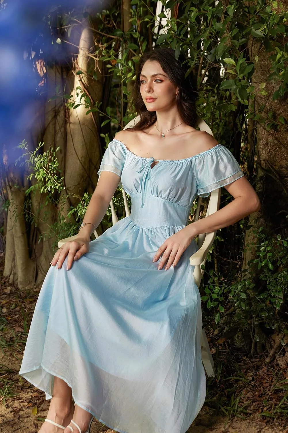Scarlet Darkness Corset Dress Renaissance Costume Ruffled Sleeve Flowy Long Sundress