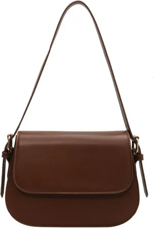 Simplicity Trendy Saddle Shoulder Bag Women PU Leather Crossbody Bag