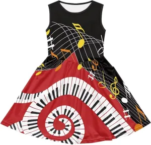 Sleeveless Loose Fit Swing Cute Dress for Girls Swing Twirly Casual Sundress with Pockets