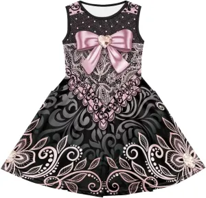 Sleeveless Loose Fit Swing Cute Dress for Girls Swing Twirly Casual Sundress with Pockets