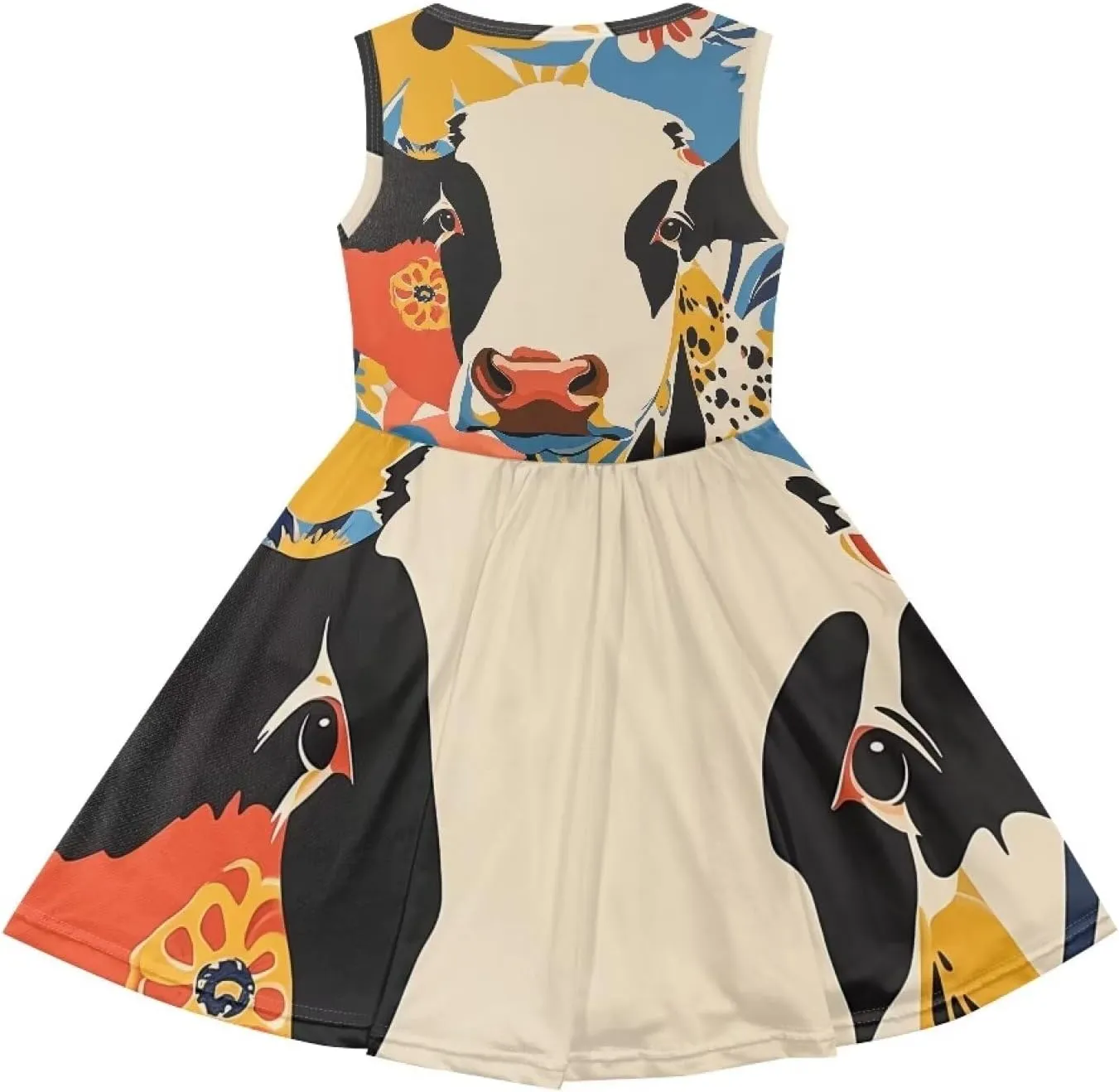 Sleeveless Loose Summer Mini Floral Dress for Girls Swing Cute Sundress with Pocket