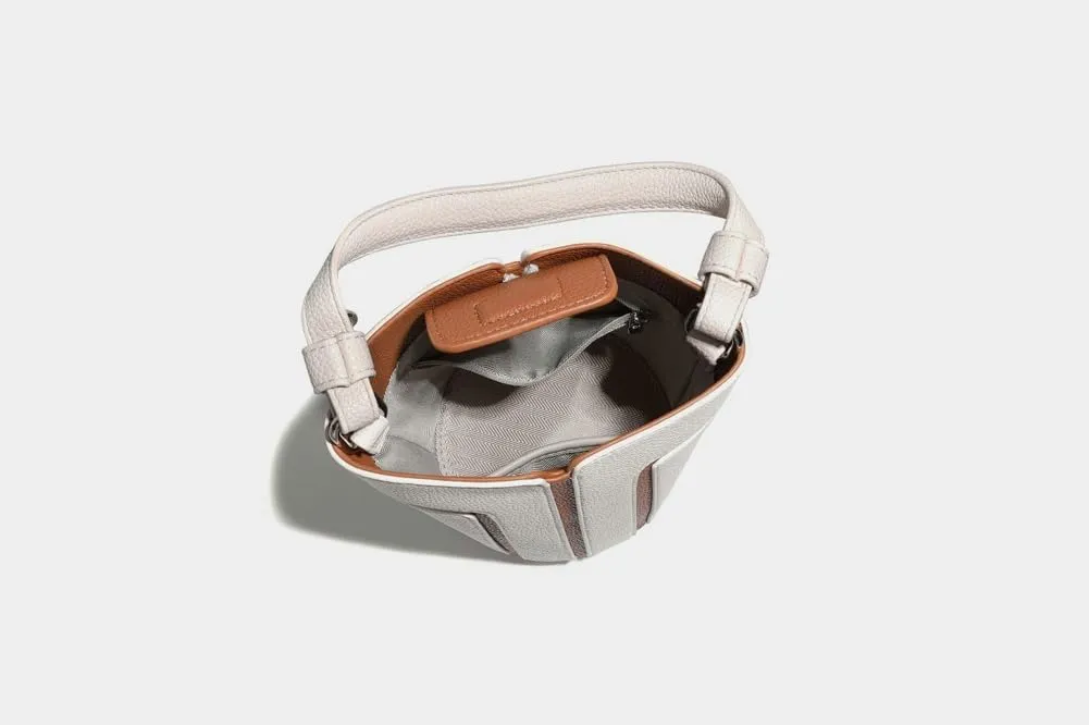 Small PU Leather Bucket Bag Women Trendy Shoulder Crossbody Purse Satchel Top-handle Handbags Removable Shoulder Strap