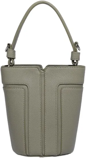 Small PU Leather Bucket Bag Women Trendy Shoulder Crossbody Purse Satchel Top-handle Handbags Removable Shoulder Strap