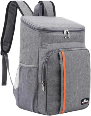 Soft Cooler Bag, Large Capacity Cool Tote Bag, Lightweight Portable Cooler Tote Double Layer Storage Backpack for Outdoor Home Picnic Camping Festivals Grey