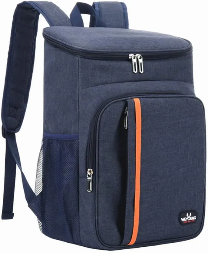 Soft Cooler Bag, Large Capacity Cool Tote Bag, Lightweight Portable Cooler Tote Double Layer Storage Backpack for Outdoor Home Picnic Camping Festivals Navy Blue