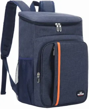 Soft Cooler Bag, Large Capacity Cool Tote Bag, Lightweight Portable Cooler Tote Double Layer Storage Backpack for Outdoor Home Picnic Camping Festivals Navy Blue