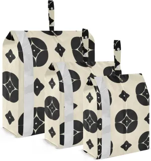 Square Flower Packing Cubes Set of 3, Lightweight Travel Luggage Organizers Foldable Bags for Easy Packing and Organization