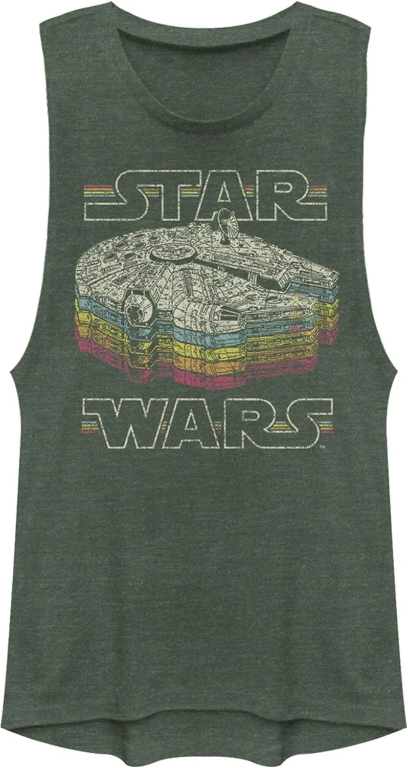 STAR WARS Women's A New Hope Millennium Falcon Retro Rainbow