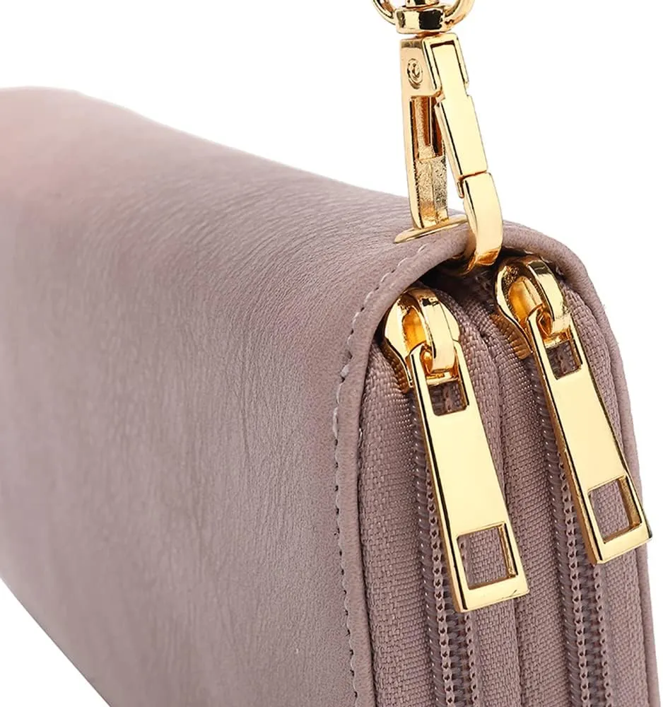 STYLE STRATEGY Ladies RFID Blocking Wallet for women Coin Double Zipper Large Capacity Pocket with ID Slip Pocket