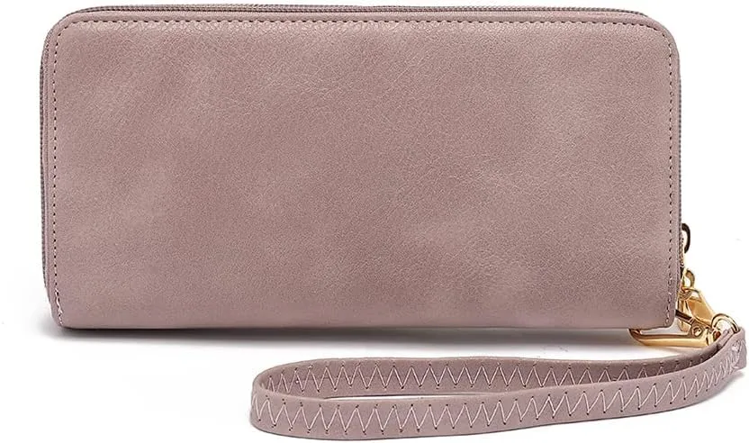 STYLE STRATEGY Ladies RFID Blocking Wallet for women Coin Double Zipper Large Capacity Pocket with ID Slip Pocket