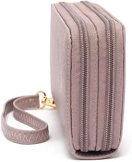STYLE STRATEGY Ladies RFID Blocking Wallet for women Coin Double Zipper Large Capacity Pocket with ID Slip Pocket