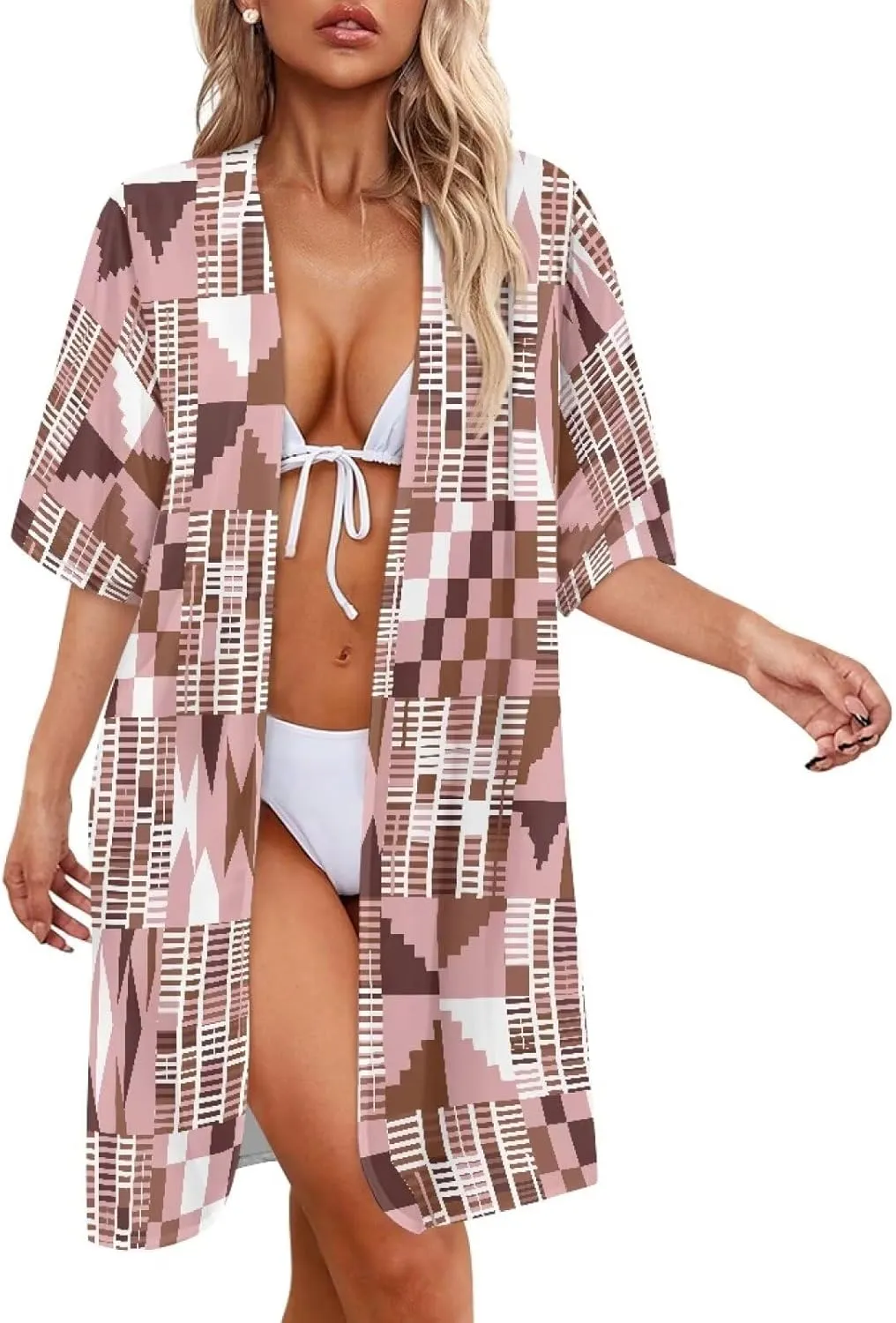 Summer Short Sleeve Cardigan for Women Trendy Beach Kimono Coverups Vintage