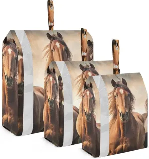Three Handsome Horses Packing Cubes Set of 3, Lightweight Travel Luggage Organizers Foldable Bags for Easy Packing and Organization
