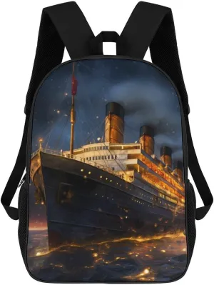 Titanic Cruise Ship Voyage Laptop Backpack for Men Women 17 Inch Travel Computer Bag Lightweight Daypack