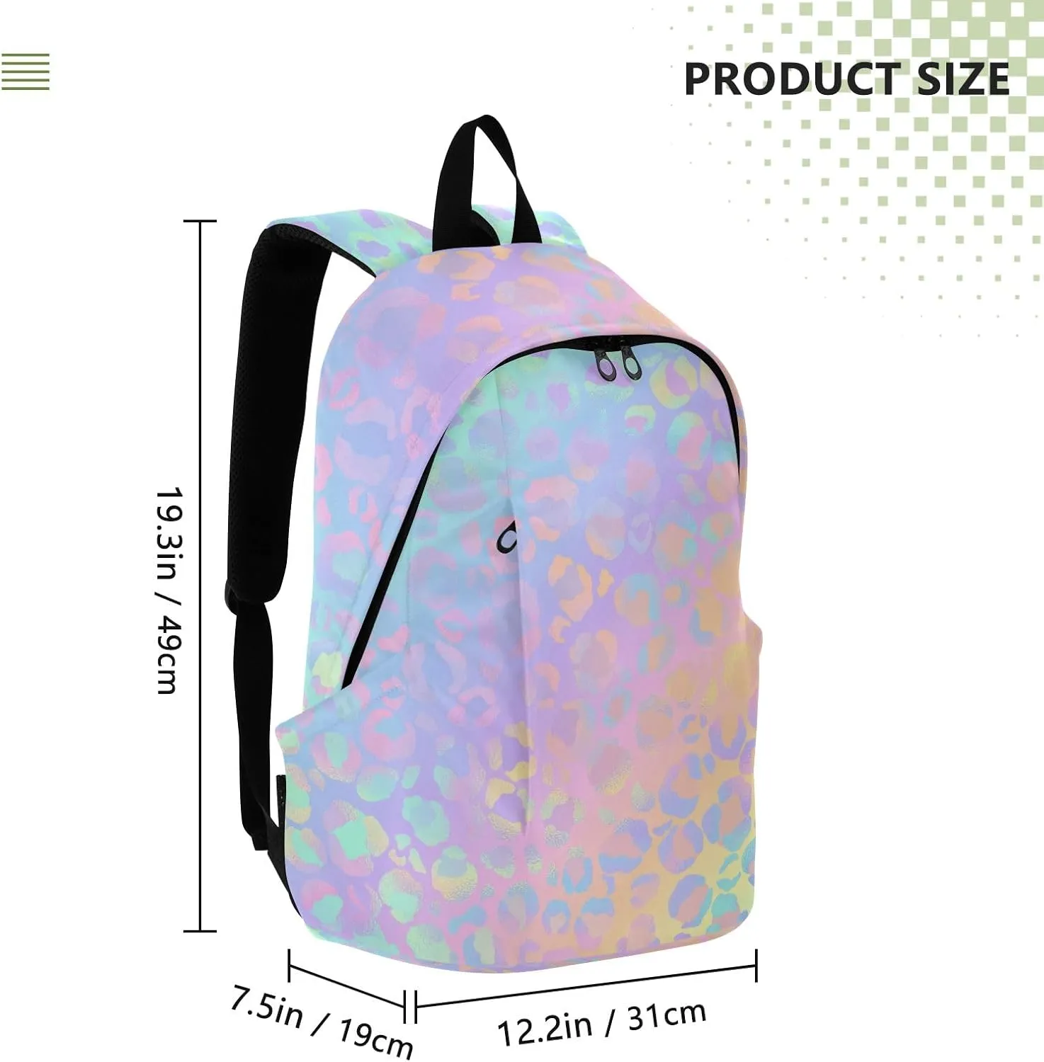 Travel Backpack for Women Laptop Bag Work Fashion Design Daypack Rainbow Leopard Rose Gold Cheetah Large Lightweight Outdoor Casual
