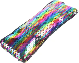 Travel Cosmetic Organizer Bag - Small Toiletry Pouch for Purse - Sequin Data Line Student Bag