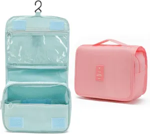 Travel Hanging Toiletry Bag Waterproof Multi-function Cosmetic Bag Makeup Bag for Women(Pink)