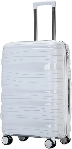 Travel Suitcase Travel Suitcase With Spinner Wheels,Lightweight Ergonomic Handles, Traveling Suitcases Carry-on Luggage (Color : White, Size : 24inch)