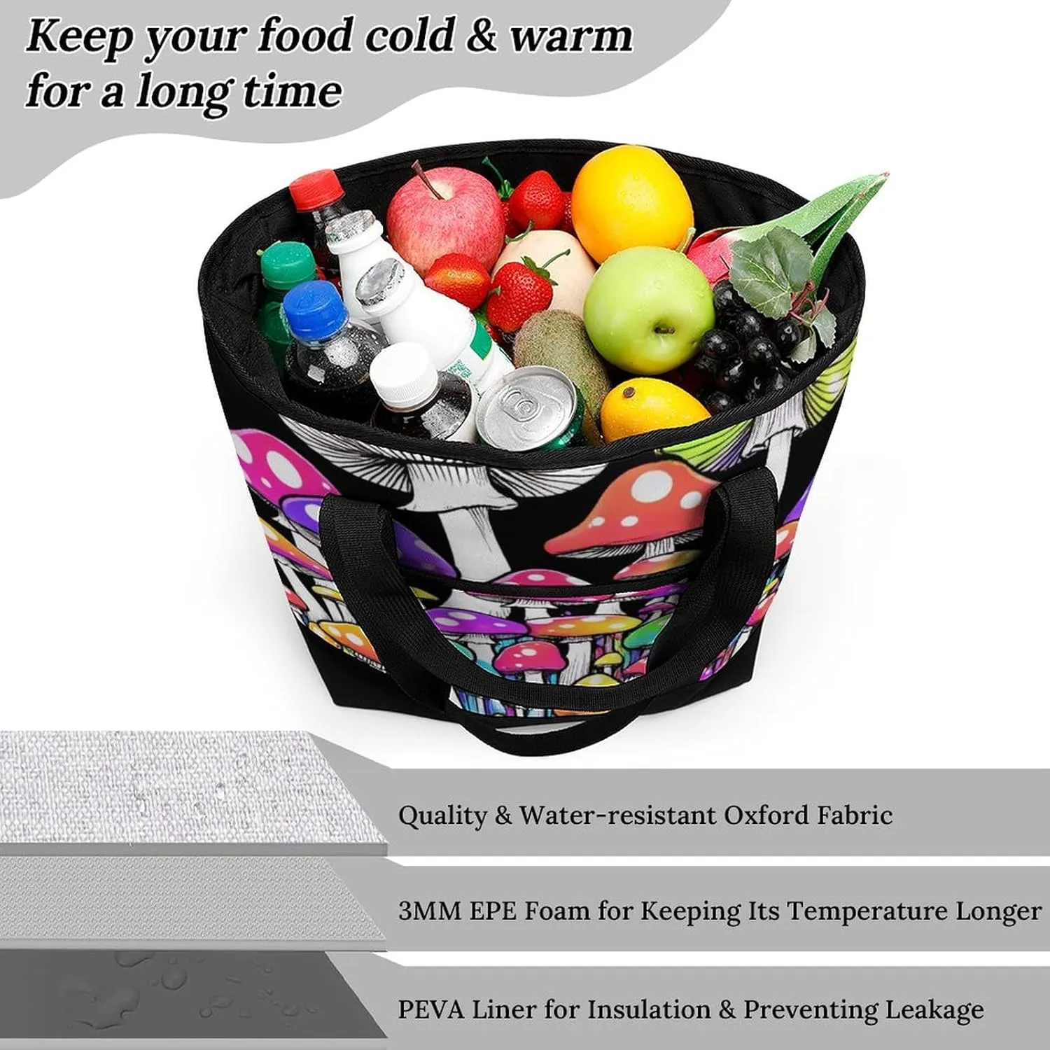 Trendy Commuter Tote Bag Large Insulated Shopping Bag For Travel