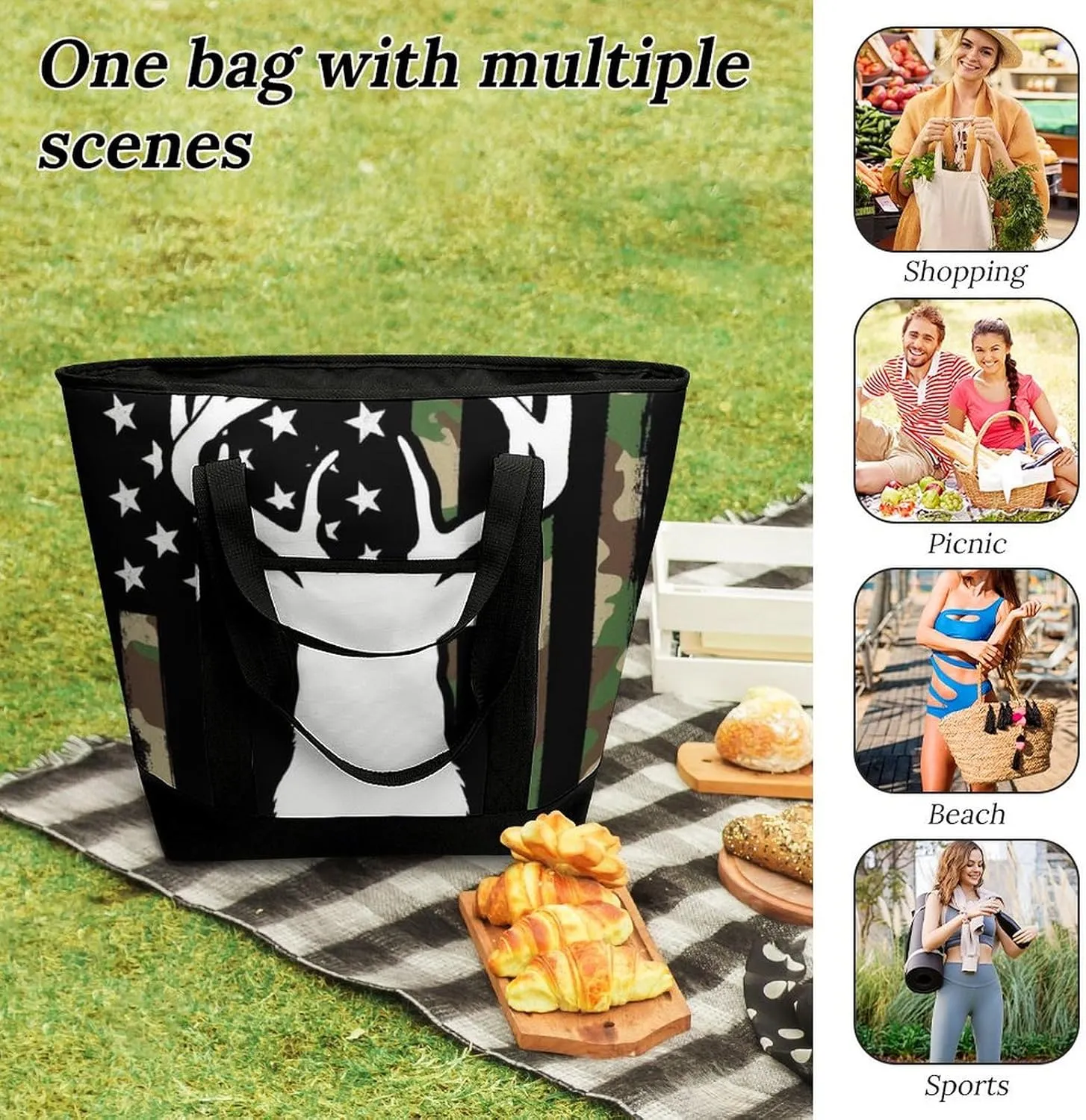 Trendy Commuter Tote Bag Large Insulated Shopping Bag For Travel