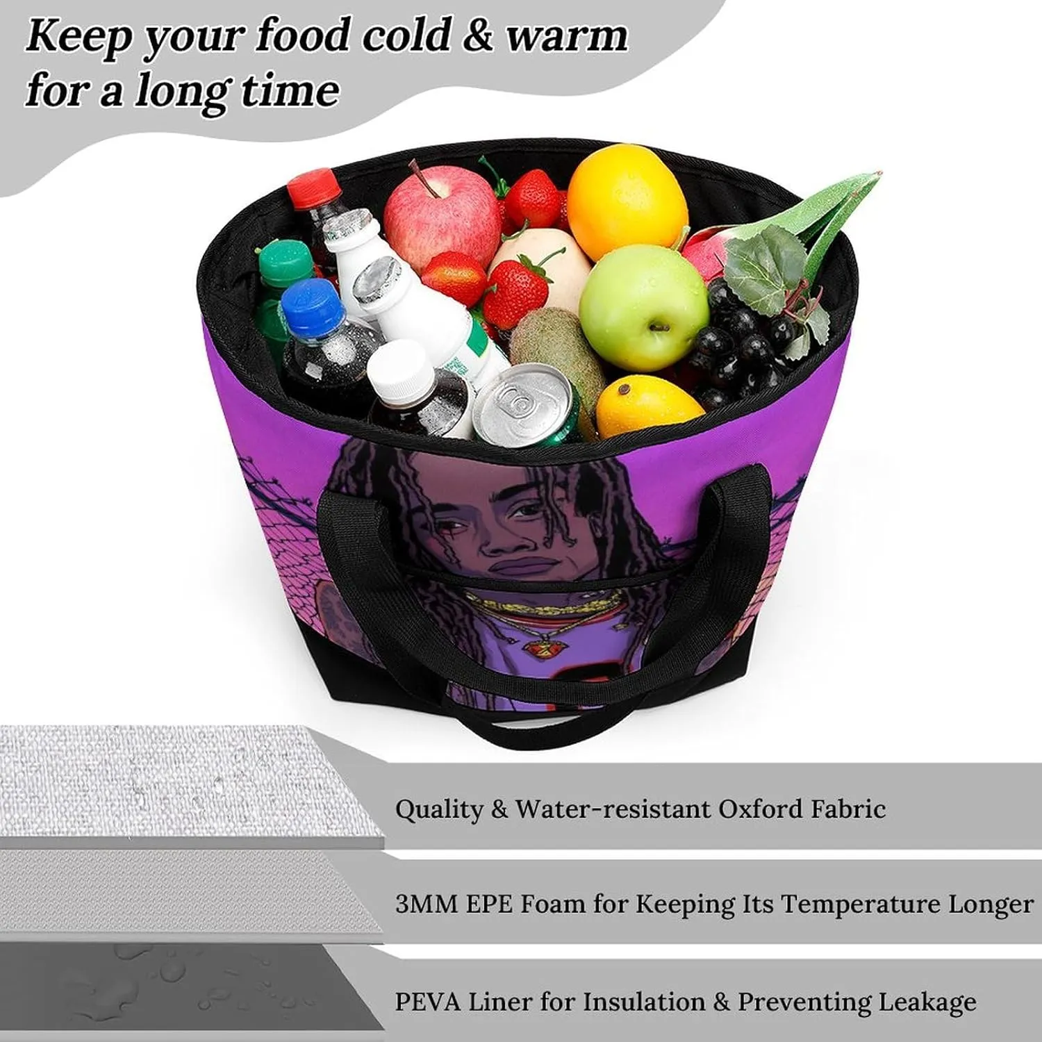 Trendy Commuter Tote Bag Large Insulated Shopping Bag For Travel