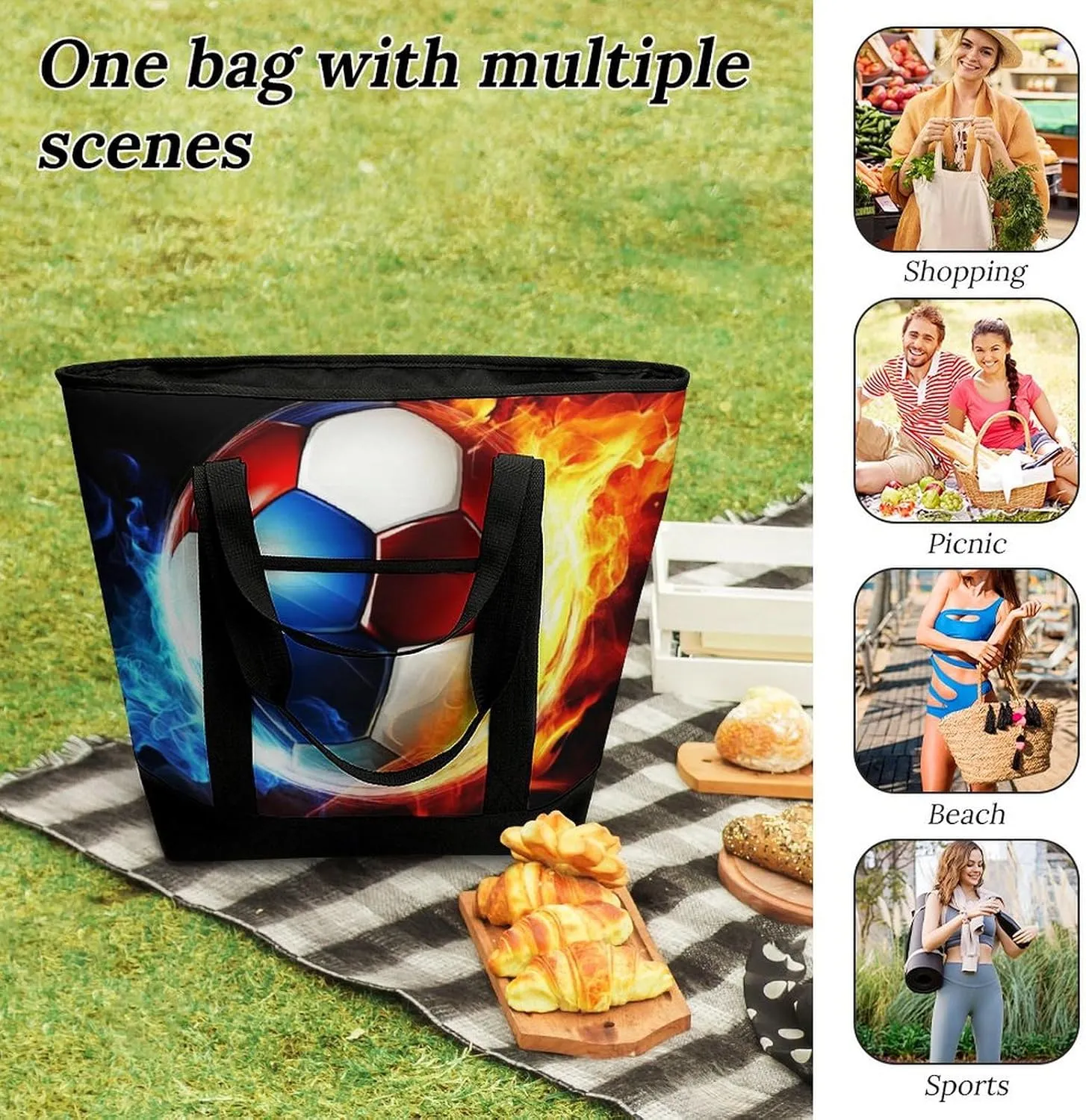 Trendy Commuter Tote Bag Large Insulated Shopping Bag For Travel