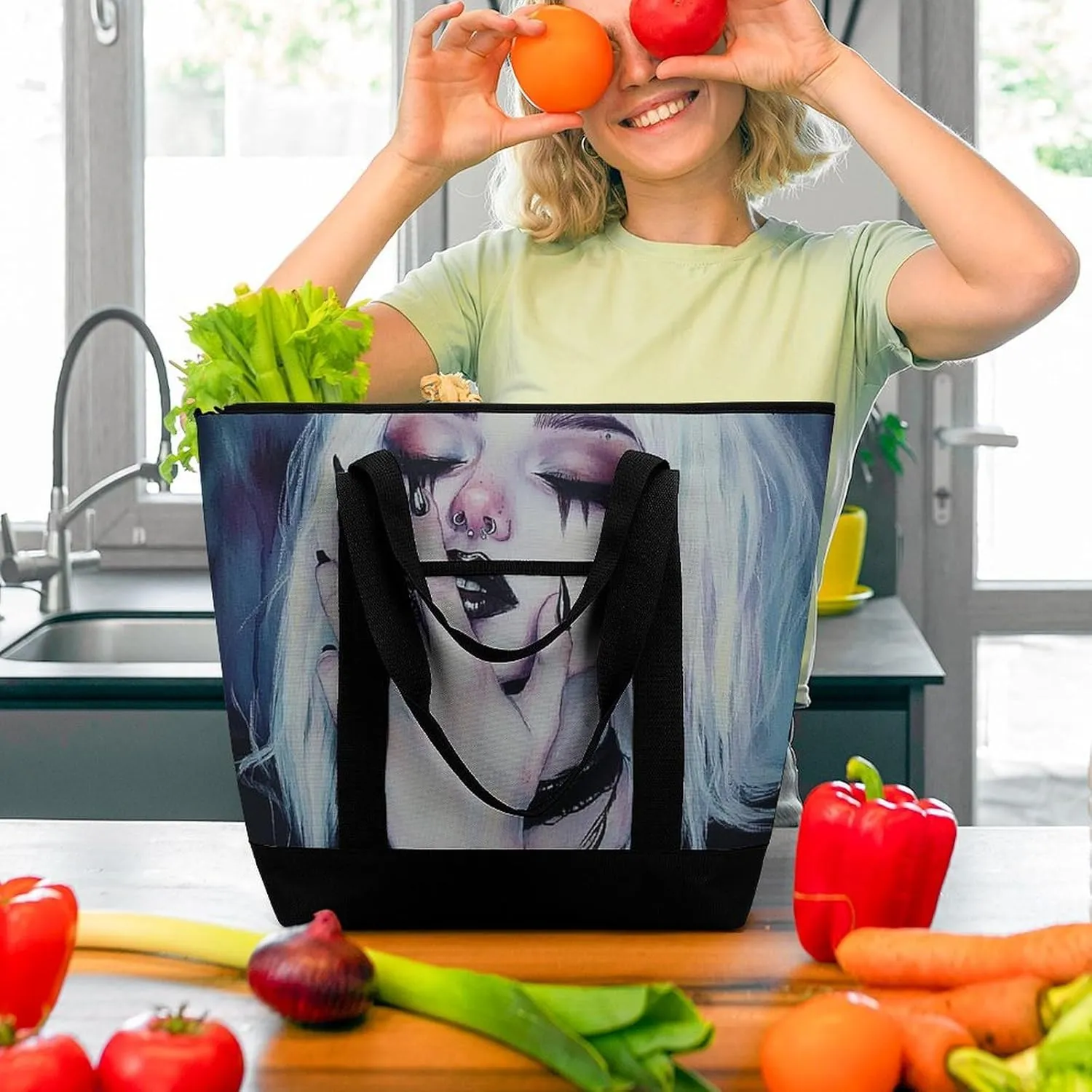 Trendy Commuter Tote Bag Large Insulated Shopping Bag For Travel