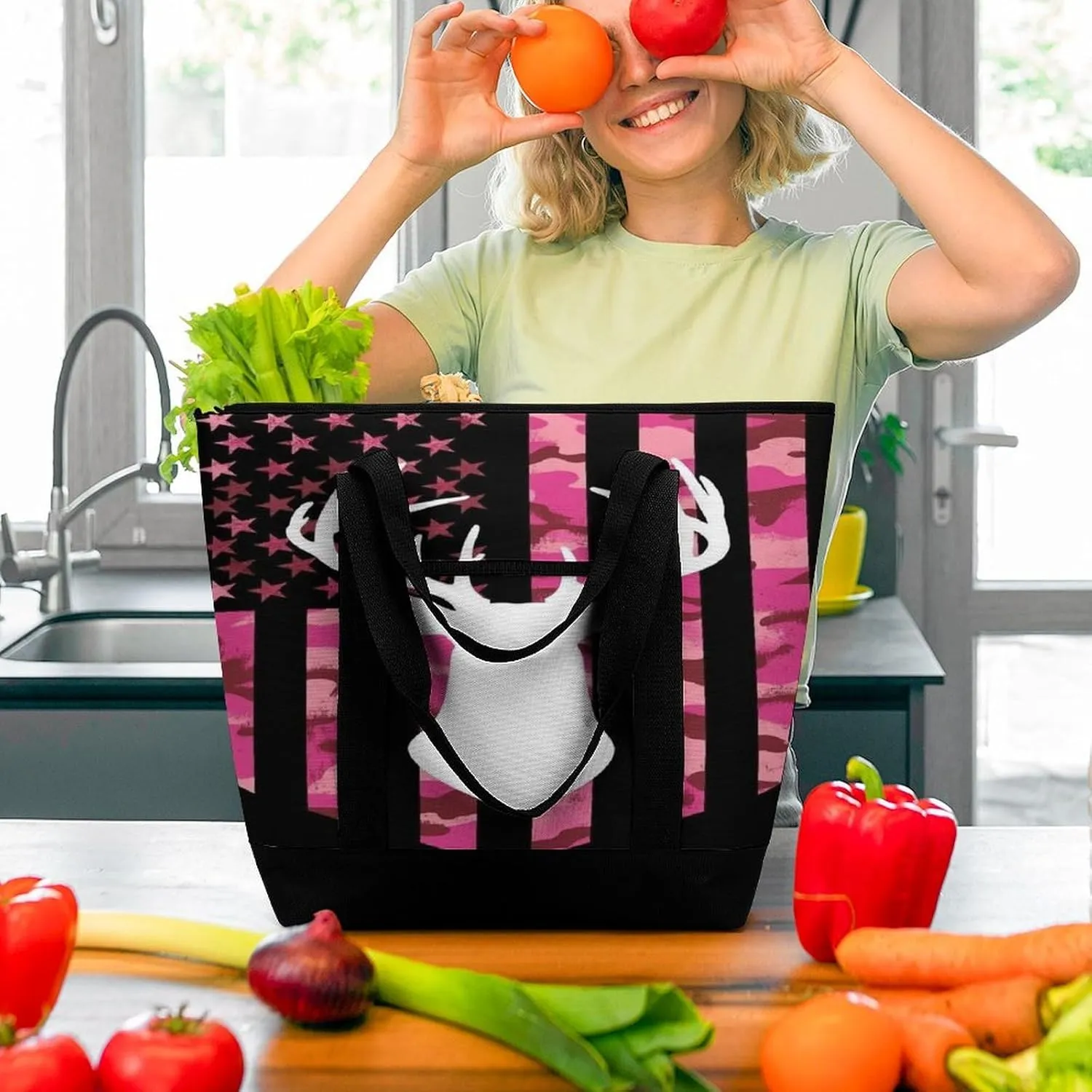 Trendy Commuter Tote Bag Large Insulated Shopping Bag For Travel
