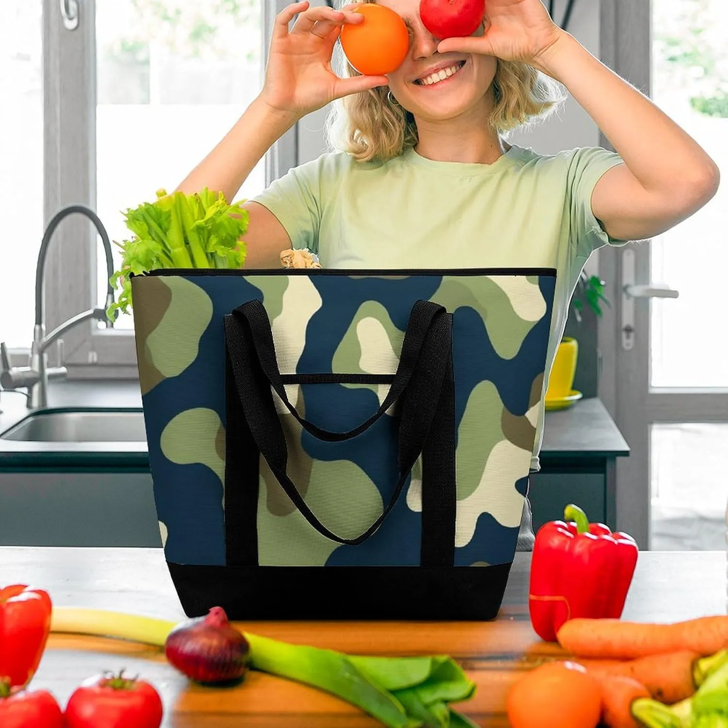 Trendy Commuter Tote Bag Large Insulated Shopping Bag For Travel