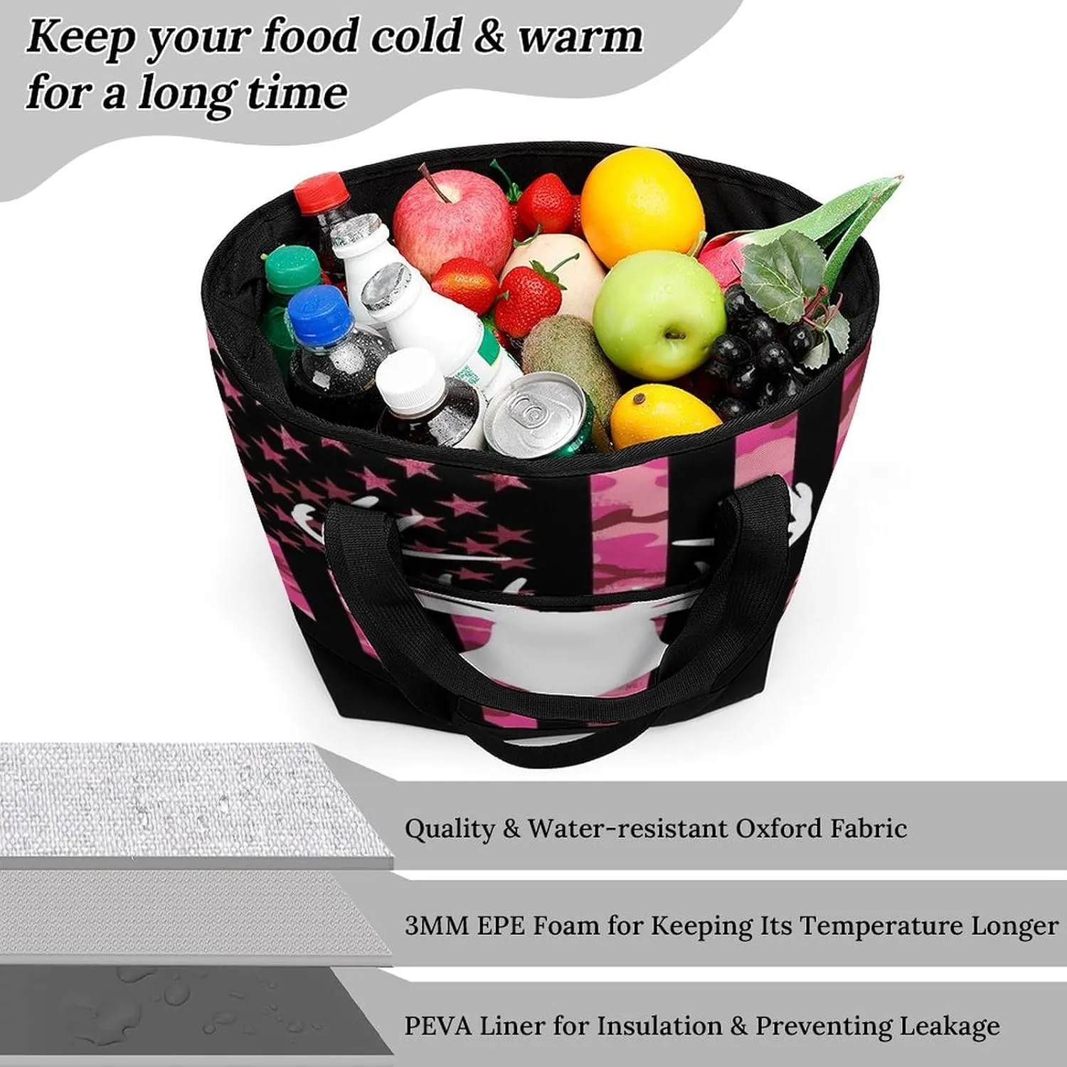 Trendy Commuter Tote Bag Large Insulated Shopping Bag For Travel